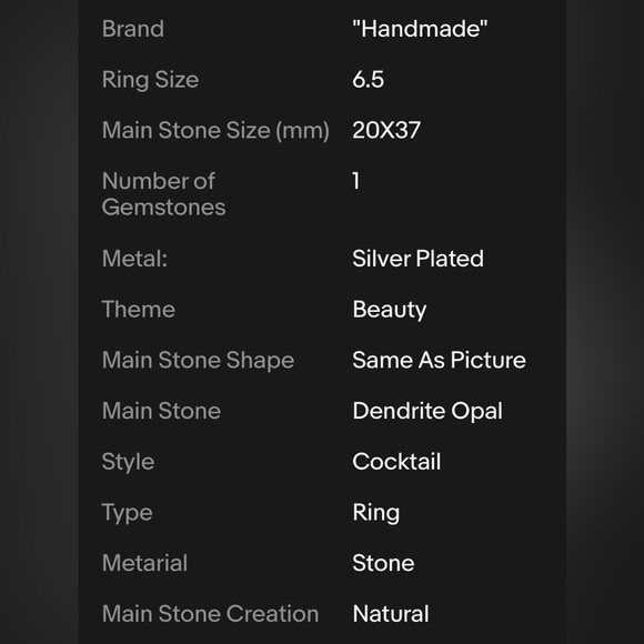 DENTRITE OPAL RING - Picture 7 of 9